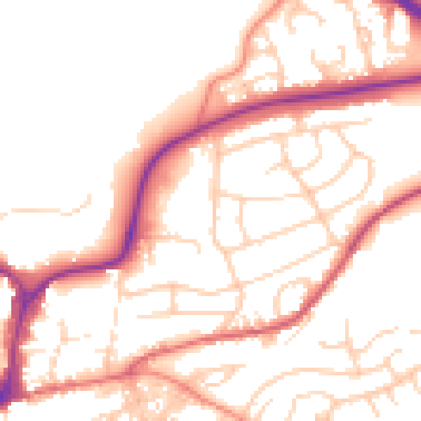 Daytime road noise heatmap for BD23 1AT
