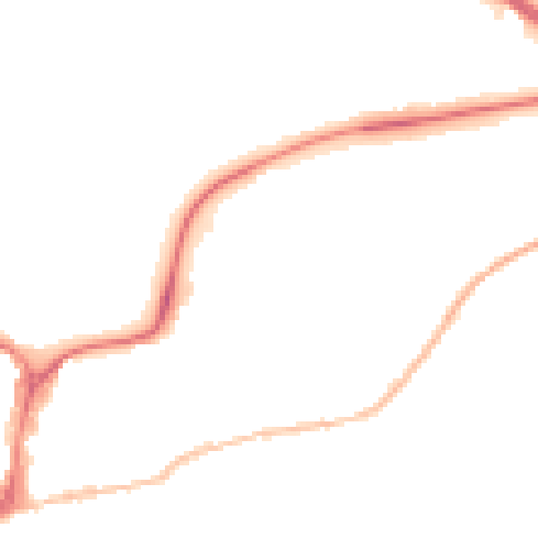 Night-time road noise heatmap for BD23 1AT