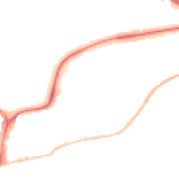 Night-time road noise heatmap for BD23 1AU