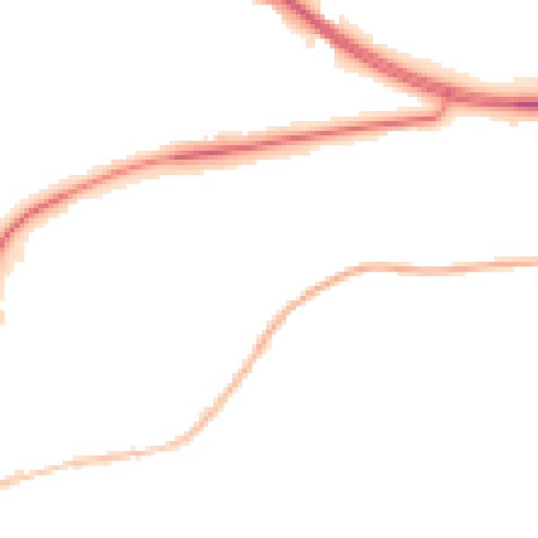 Night-time road noise heatmap for BD23 1BB
