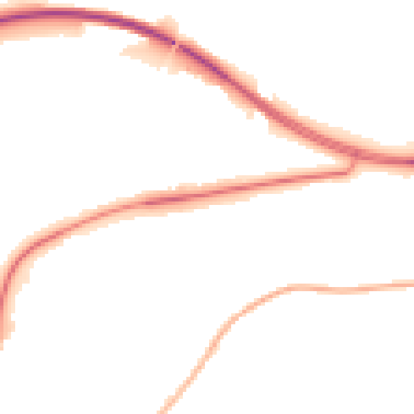 Night-time road noise heatmap for BD23 1BU