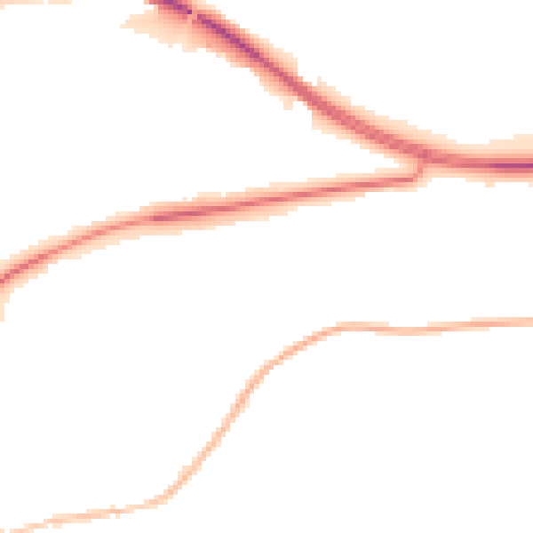 Night-time road noise heatmap for BD23 1BY