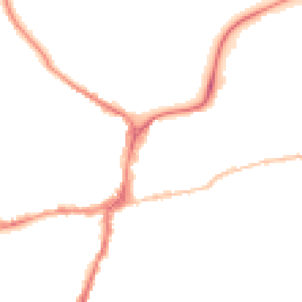 Night-time road noise heatmap for BD23 1EE