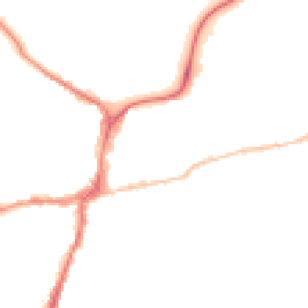 Night-time road noise heatmap for BD23 1EL