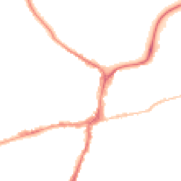Night-time road noise heatmap for BD23 1JT