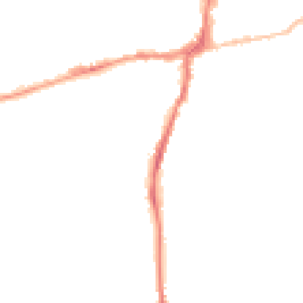 Night-time road noise heatmap for BD23 2AS