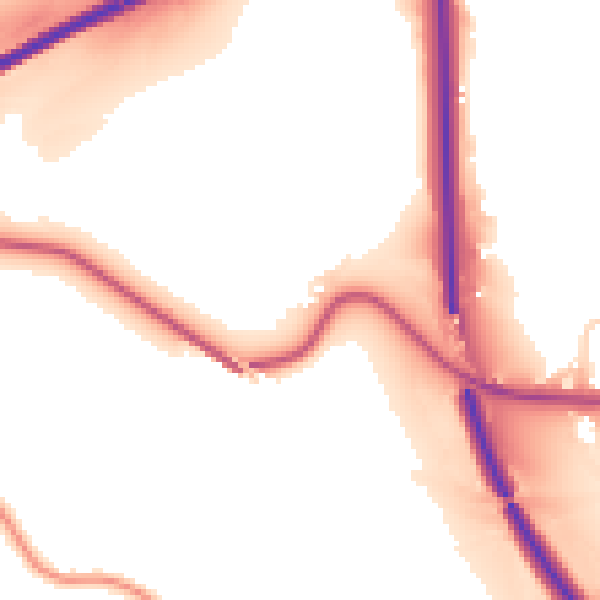 Daytime road noise heatmap for BD23 3AA