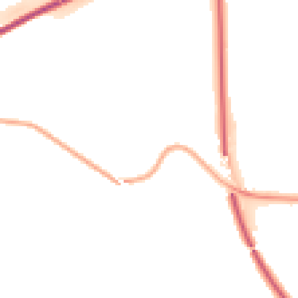 Night-time road noise heatmap for BD23 3AA