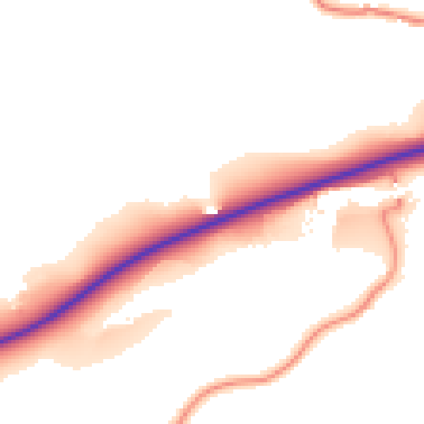 Daytime road noise heatmap for BD23 3AL