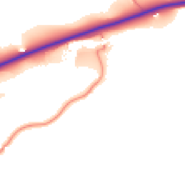 Daytime road noise heatmap for BD23 3AN