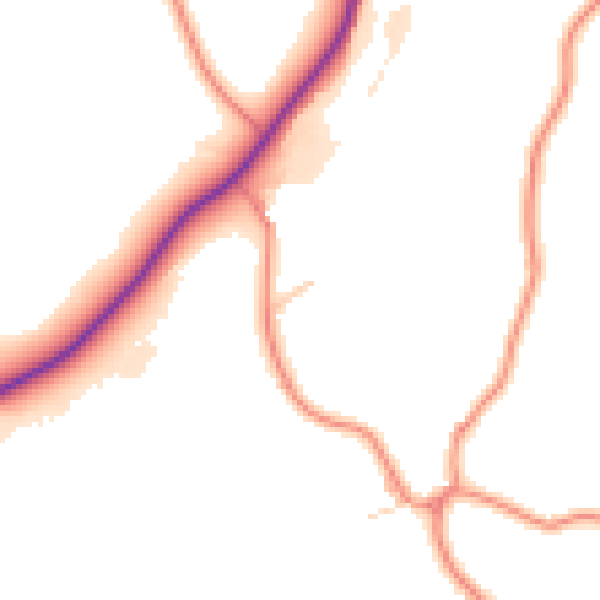 Daytime road noise heatmap for BD23 3AX