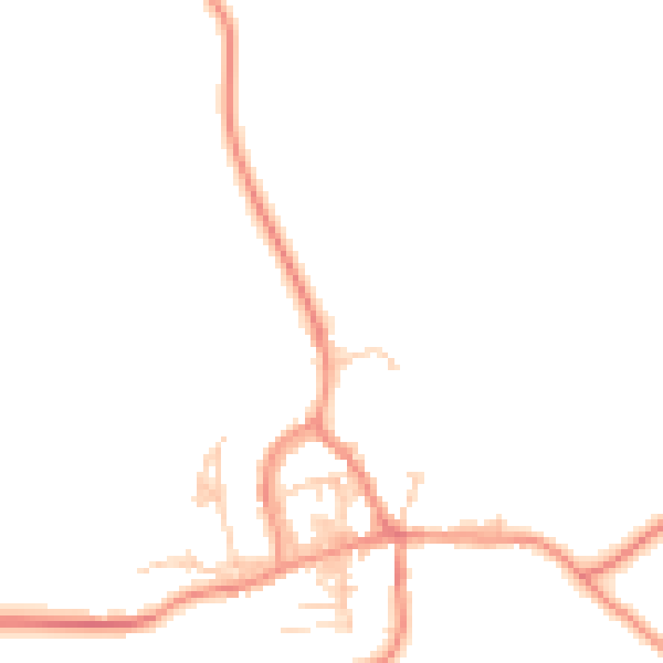 Daytime road noise heatmap for BD23 3EU