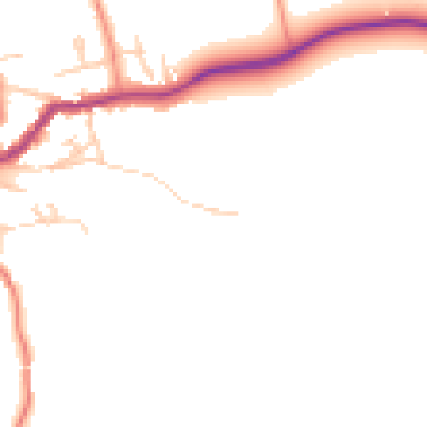 Daytime road noise heatmap for BD23 3RU