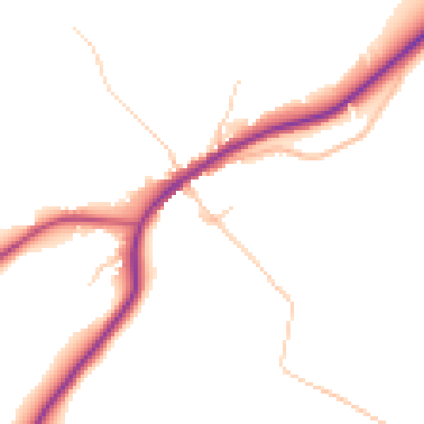 Daytime road noise heatmap for BD23 3TE