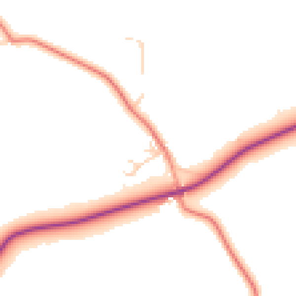 Daytime road noise heatmap for BD23 3UG