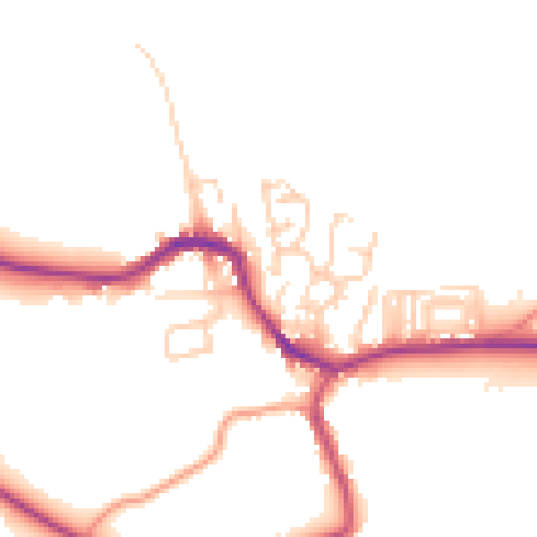 Daytime road noise heatmap for BD23 4JT
