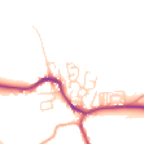 Daytime road noise heatmap for BD23 4NZ