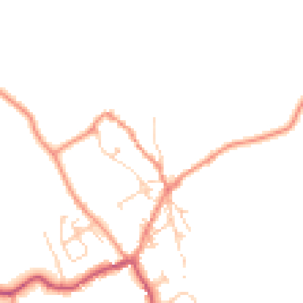 Daytime road noise heatmap for BD23 5BE