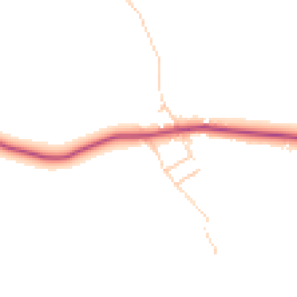 Daytime road noise heatmap for BD23 5DD