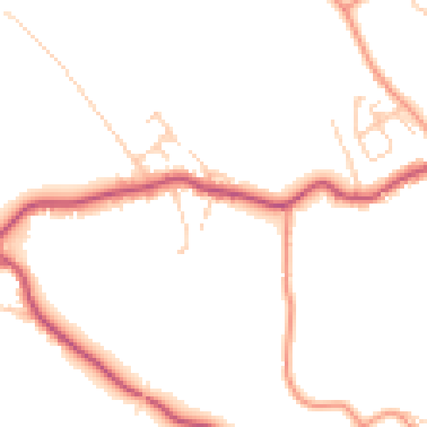 Daytime road noise heatmap for BD23 5ER
