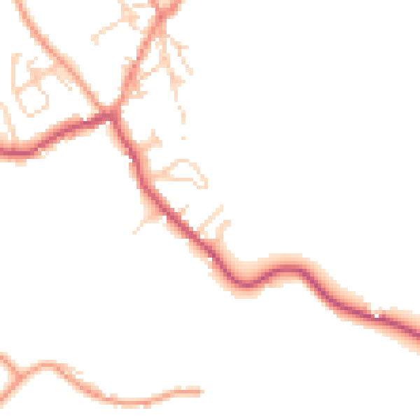 Daytime road noise heatmap for BD23 5LL