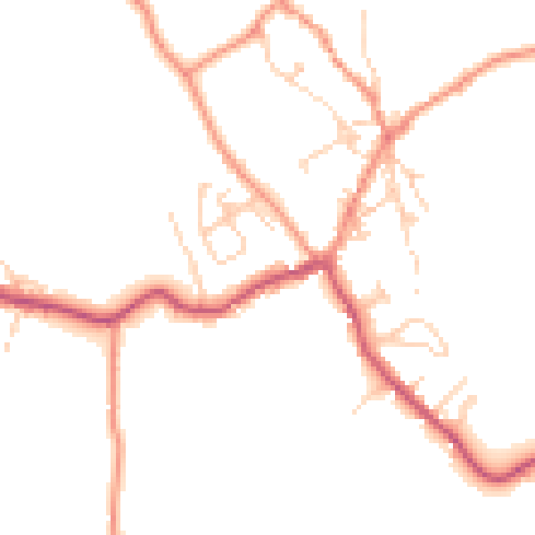 Daytime road noise heatmap for BD23 5NQ