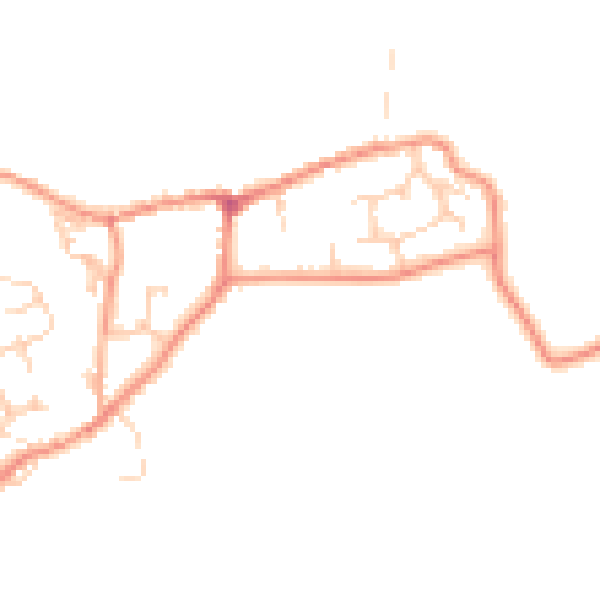 Daytime road noise heatmap for BD23 6FF