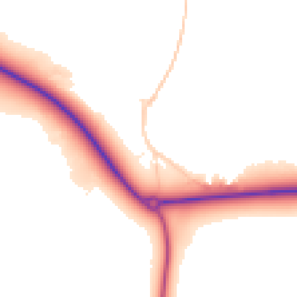 Daytime road noise heatmap for BD23 6HB