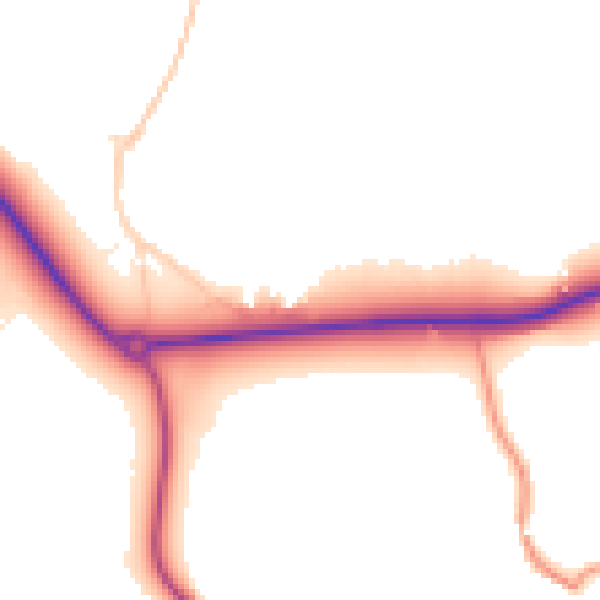 Daytime road noise heatmap for BD23 6HD