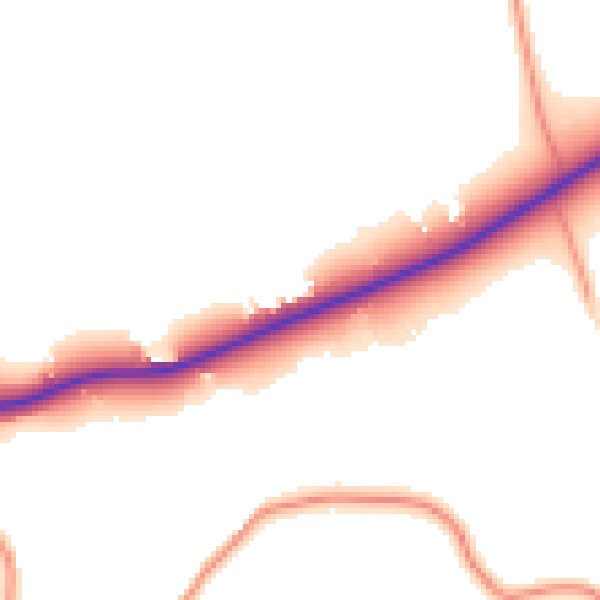 Daytime road noise heatmap for BD23 6HZ