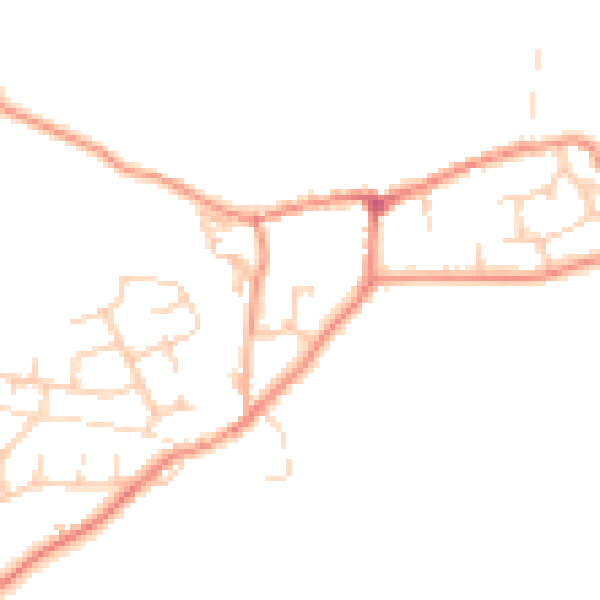 Daytime road noise heatmap for BD23 6RW