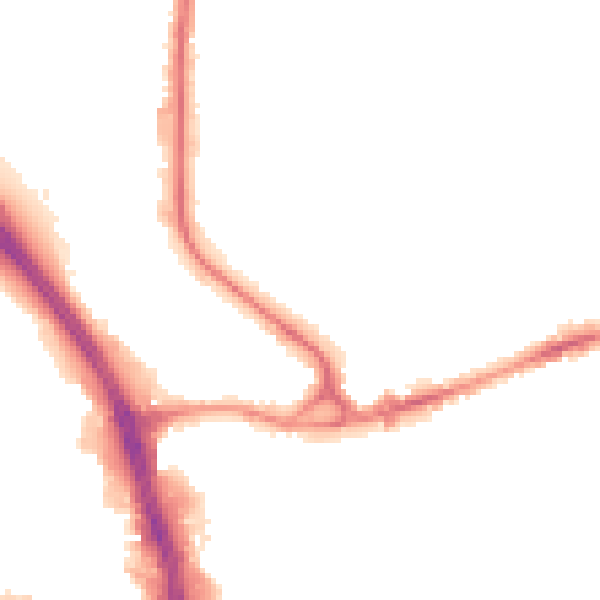 Night-time road noise heatmap for BD3 0AA