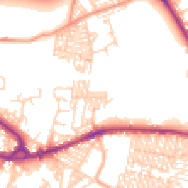 Daytime road noise heatmap for BD3 0AE