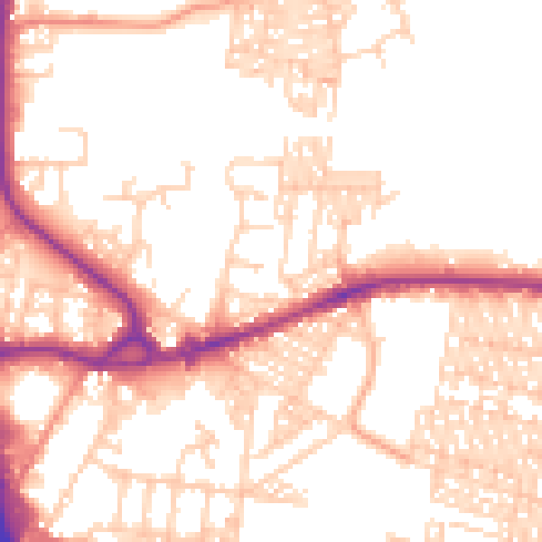 Daytime road noise heatmap for BD3 0AF