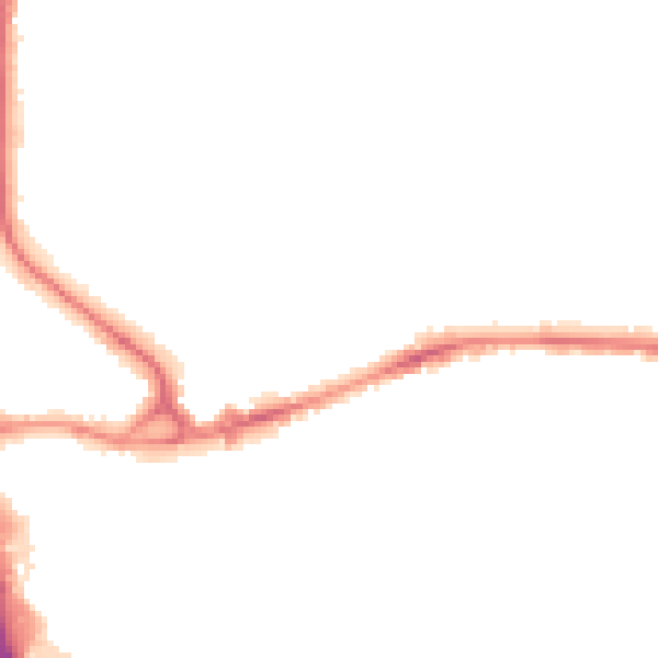 Night-time road noise heatmap for BD3 0AF