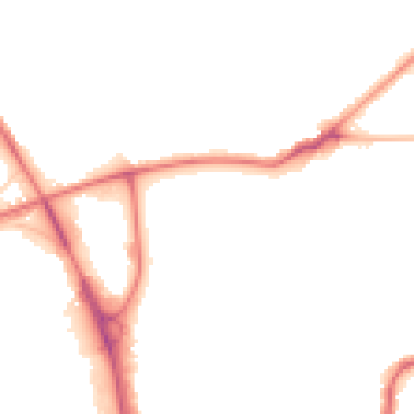 Night-time road noise heatmap for BD3 0AY