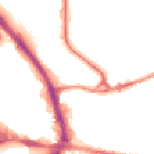 Night-time road noise heatmap for BD3 0BD