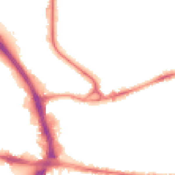 Night-time road noise heatmap for BD3 0BP