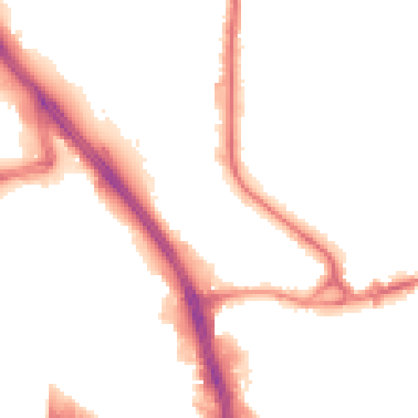 Night-time road noise heatmap for BD3 0BQ