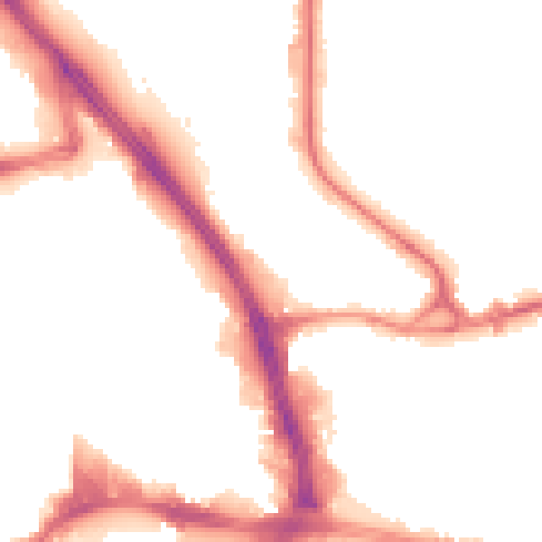Night-time road noise heatmap for BD3 0BX