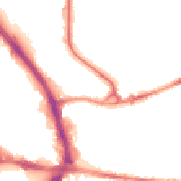 Night-time road noise heatmap for BD3 0BZ