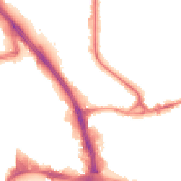 Night-time road noise heatmap for BD3 0DD