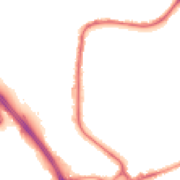 Night-time road noise heatmap for BD3 0DL