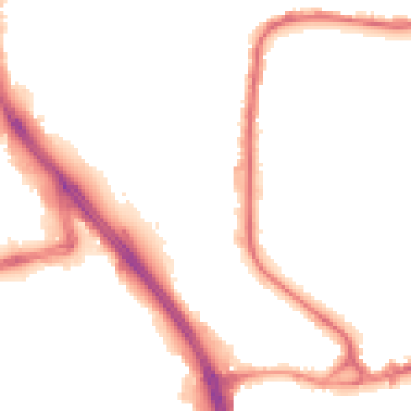 Night-time road noise heatmap for BD3 0DZ