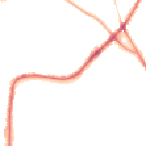 Night-time road noise heatmap for BD3 0EG
