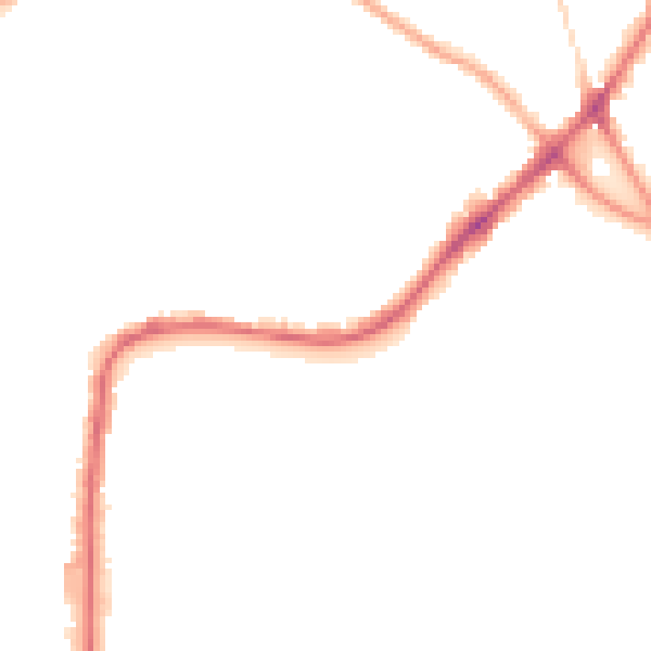 Night-time road noise heatmap for BD3 0EH