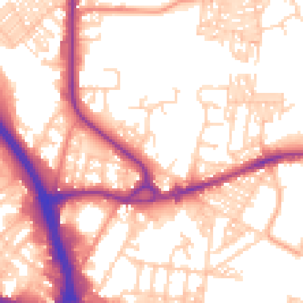 Daytime road noise heatmap for BD3 0RG