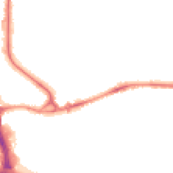Night-time road noise heatmap for BD3 0SH