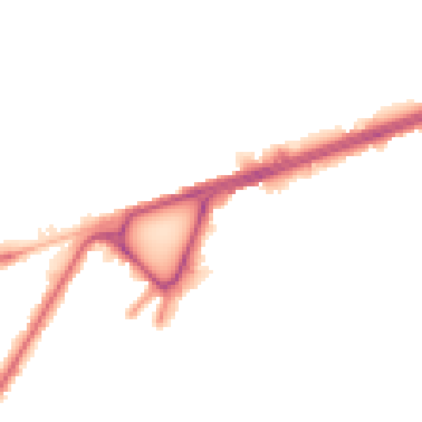 Night-time road noise heatmap for BD3 7AX