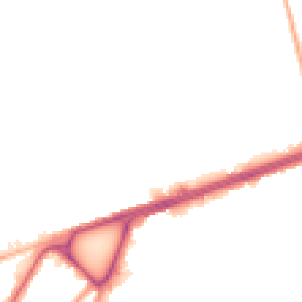 Night-time road noise heatmap for BD3 7DG
